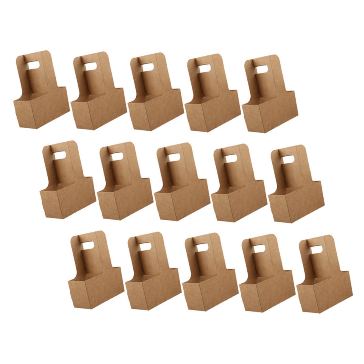 OFFSCH 15pcs Drink Cup Carrier Paper Beverage Holder for Takeout Portable Cup Drink Holder for Tea Juice and More Lightweight Beverage Takeout Accessory