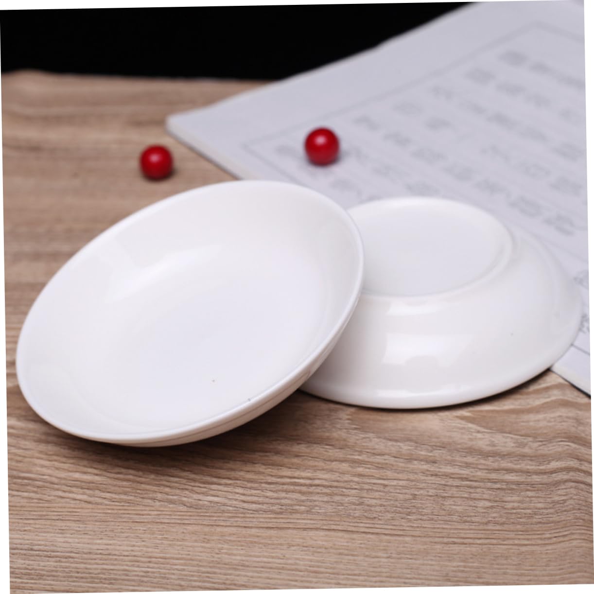 ARTIBETTER 12pcs Ceramic Ink Disc Paint Trays Paint Pallets Dish Stoneware Porcelain Paint Calligraphy Paint Brush Plate Watercolor Paint Tray Ink Tray Painting Paint Palette White Ceramics