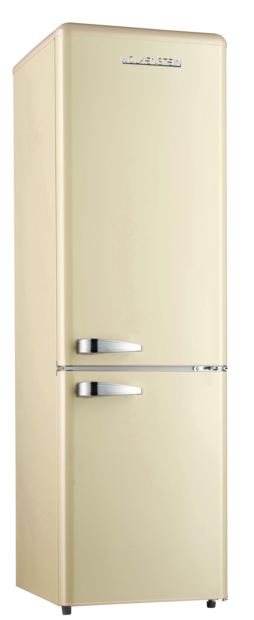Wolkenstein Kühl-Gefrier-Kombination KG250.4RT SC Creme | 249 Liter Nutzinhalt | 4* | 69 Liter Gefrierfach | Externer Chromgriff | Silber Applikationen | Freistehend