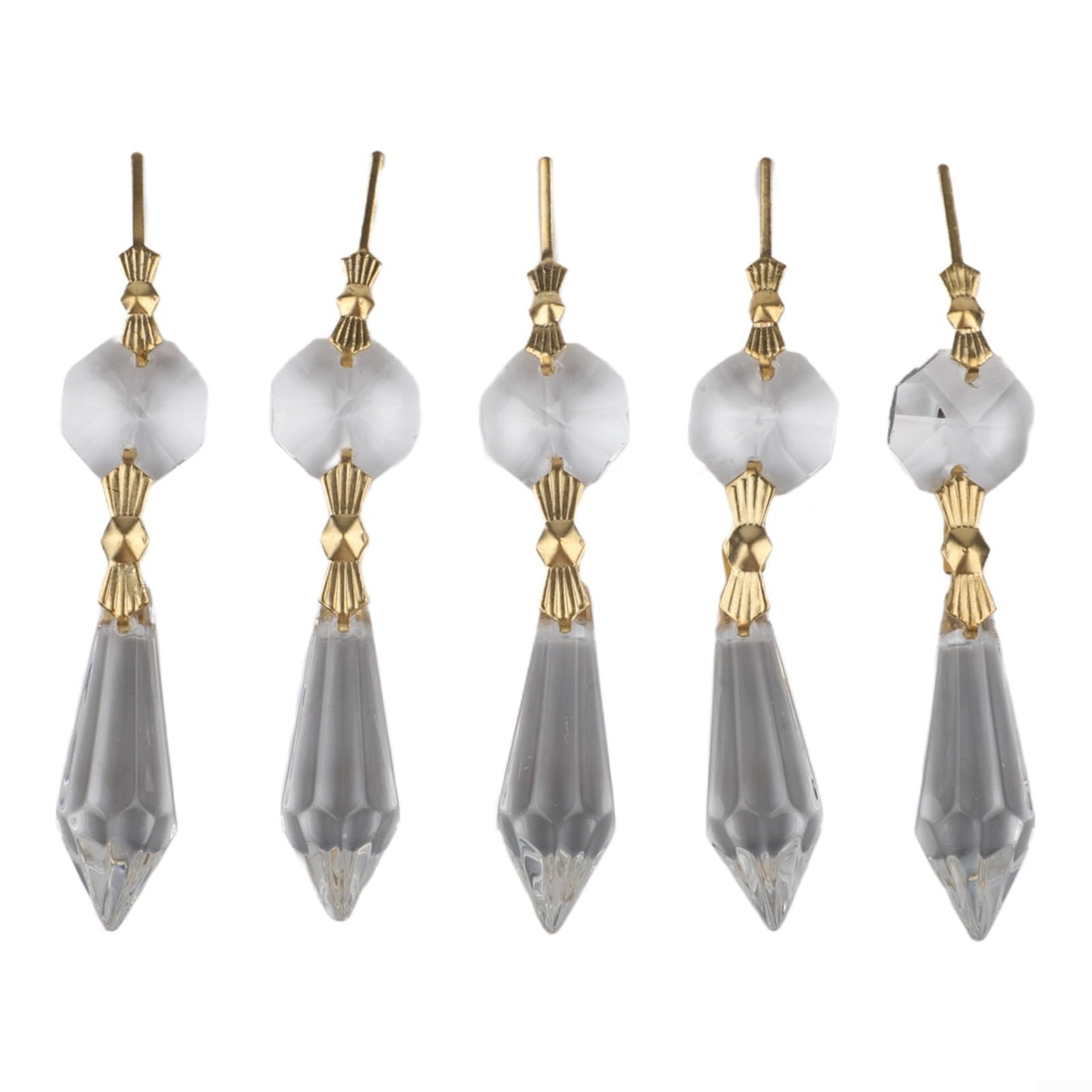 Lámpara de araña transparente de lágrima para cristales, 20 piezas con clips colgantes para accesorios de iluminación y elegante para decoración del hogar (transparente)
