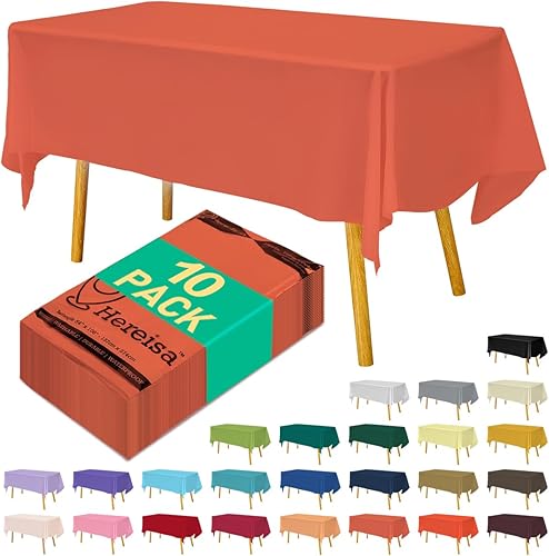 Miniatura 204 de Mantel desechable de alta calidad, paquete de 12, manteles de 54 x 108 pulgadas para fiestas, manteles decorativos para mesas rectangulares, mantel
