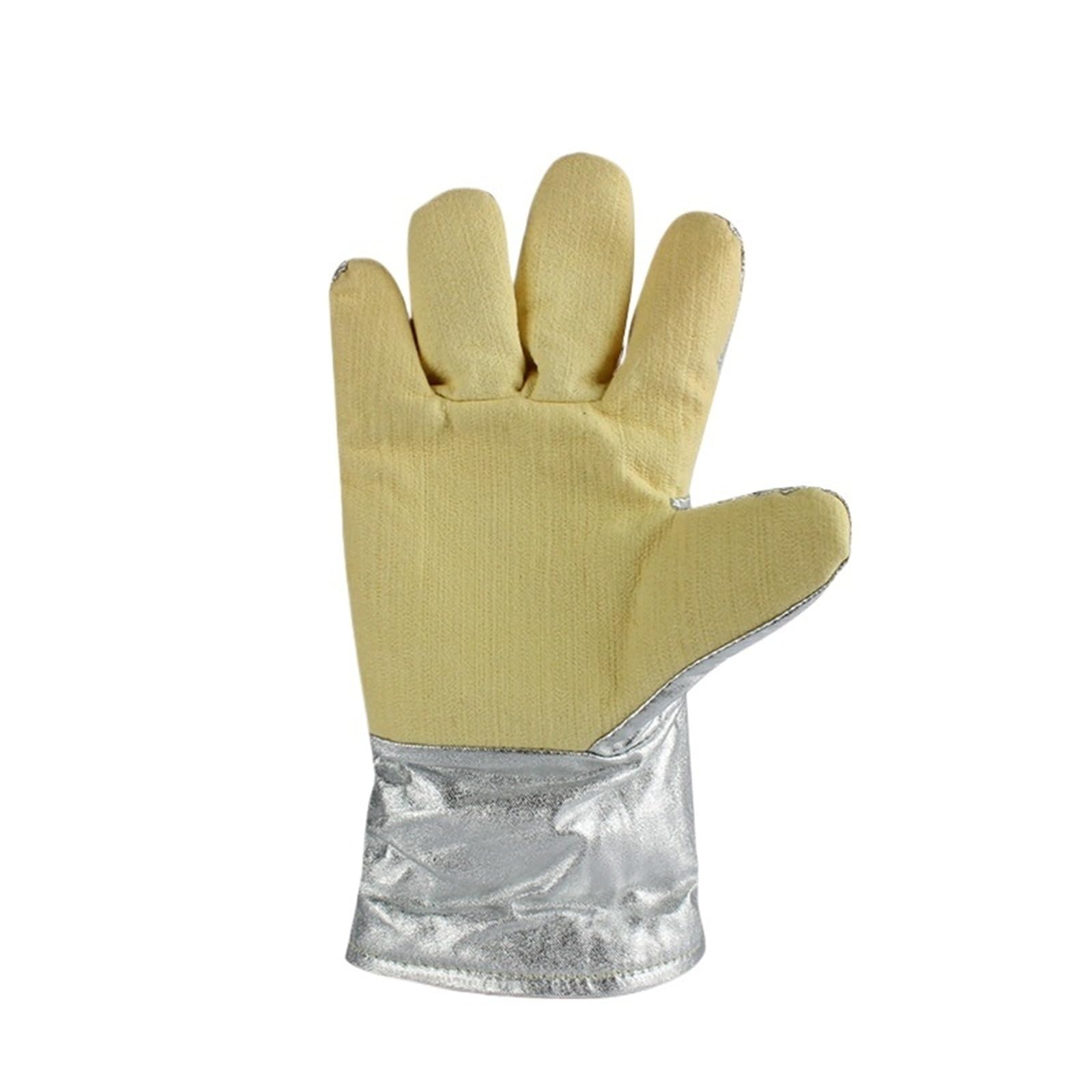 Generico Guanti resistenti alle alte temperature fino a 500 gradi - Guanti protettivi antiscottatura in aramide e alluminio(45cm)
