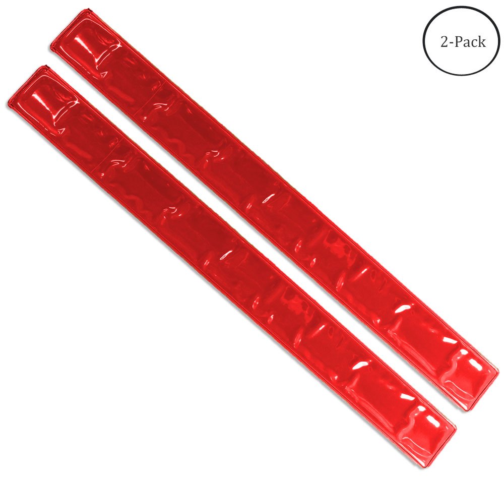 BRITEGUARD Reflective Slap Bracelet | Red Wrist Band | 27.9 cm (11