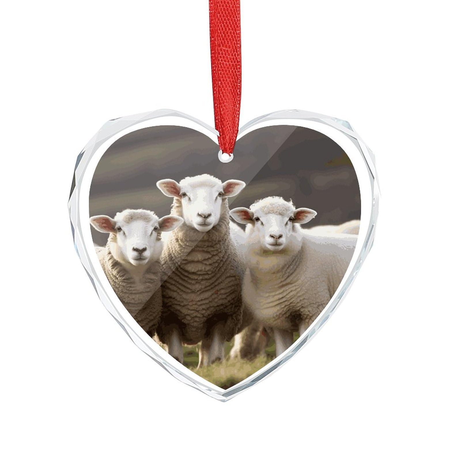 Wsoihfec Style Sheep And Lambs Engagement Gifts For Couples, Glass Ornaments Just Married Bridal Shower Decor, Heart Keepsake Decor For Bride & Groom