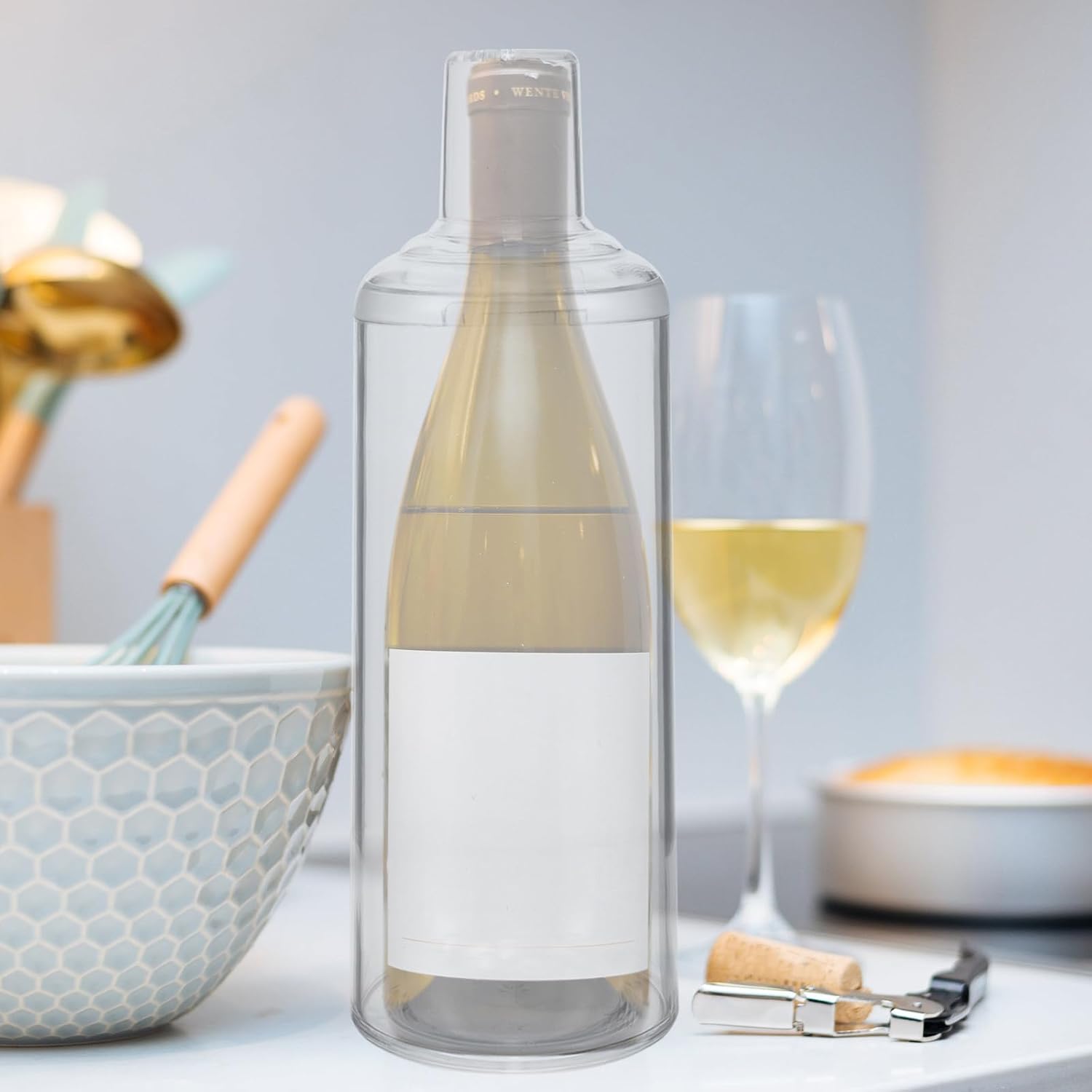 Plastic Protector Wine Bottle Storage Box Xmas for Dust and Stains