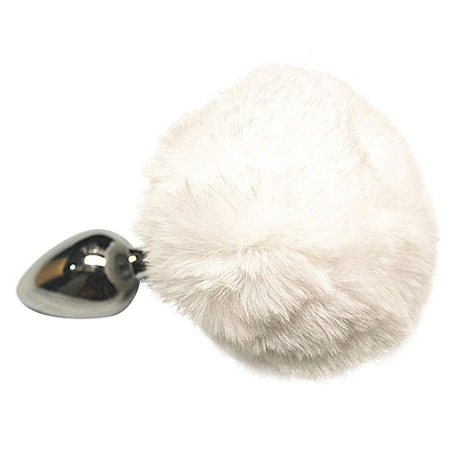 Mywine Improve Rabbit Tai+l anale P+Lug to*ys for Women Metal But-tP+Lug Bunny Tai+l anale Beads But-t P+Lug Unisex to*y for Couples,Rose red,White
