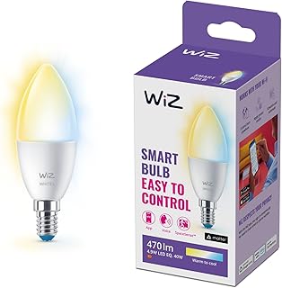 WiZ Smart WiFi Bulb, Warm to Cold White Light Dimmable E14 5W, SpaceSense Technology, Voice Control (Alexa, Apple HomeKit,…