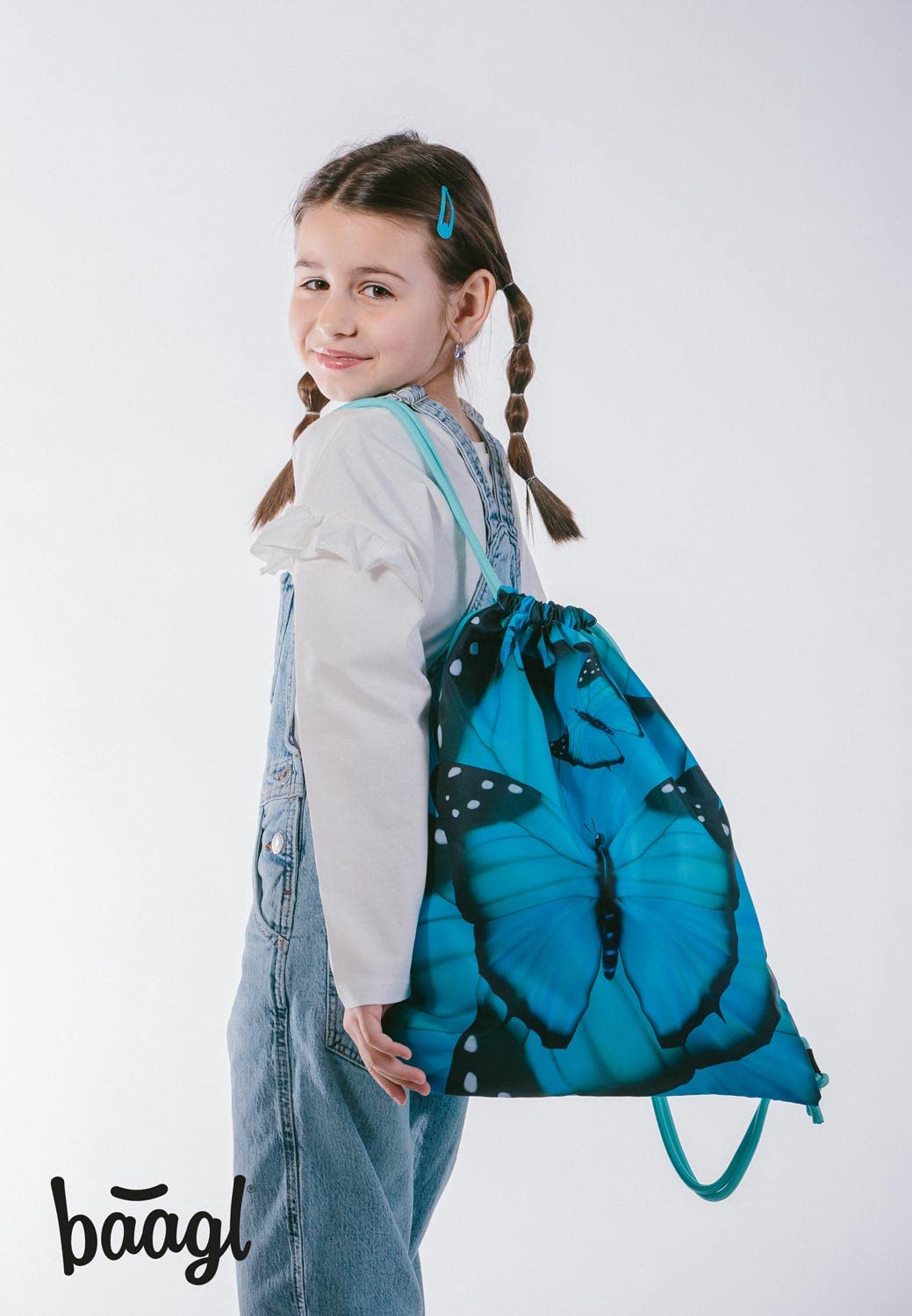 Baagl Juego de 3 mochilas escolares Ergo para 1ª clase, mochila ergonómica para escuela primaria con correa para el pecho, mariposa, Juego de mochila escolar