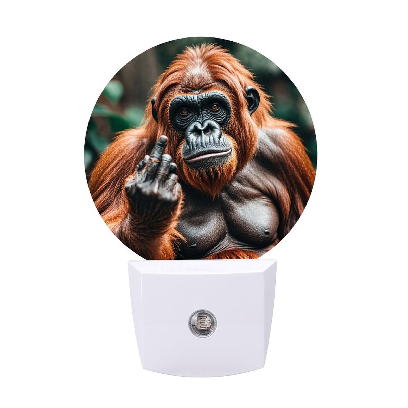 FodPand Night Light Plug Into Wall with Dusk to Dawn Sensor 0.5w Modern LED Gorillas Plug in Night Lamp Warm White Glow Nightlight for Bedroom Hallway Kitchen Bathroom Stairs Corridor(Round)