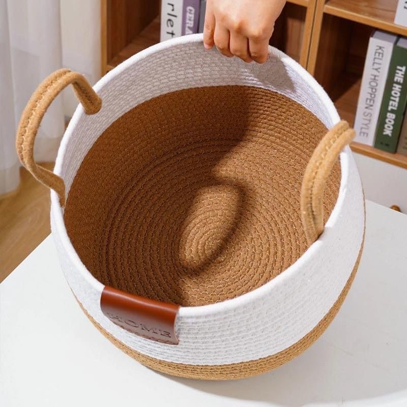 Bohemian Handwoven Storage Baskets for Newspaper, Blanket, Pet, Cloth, and Toys