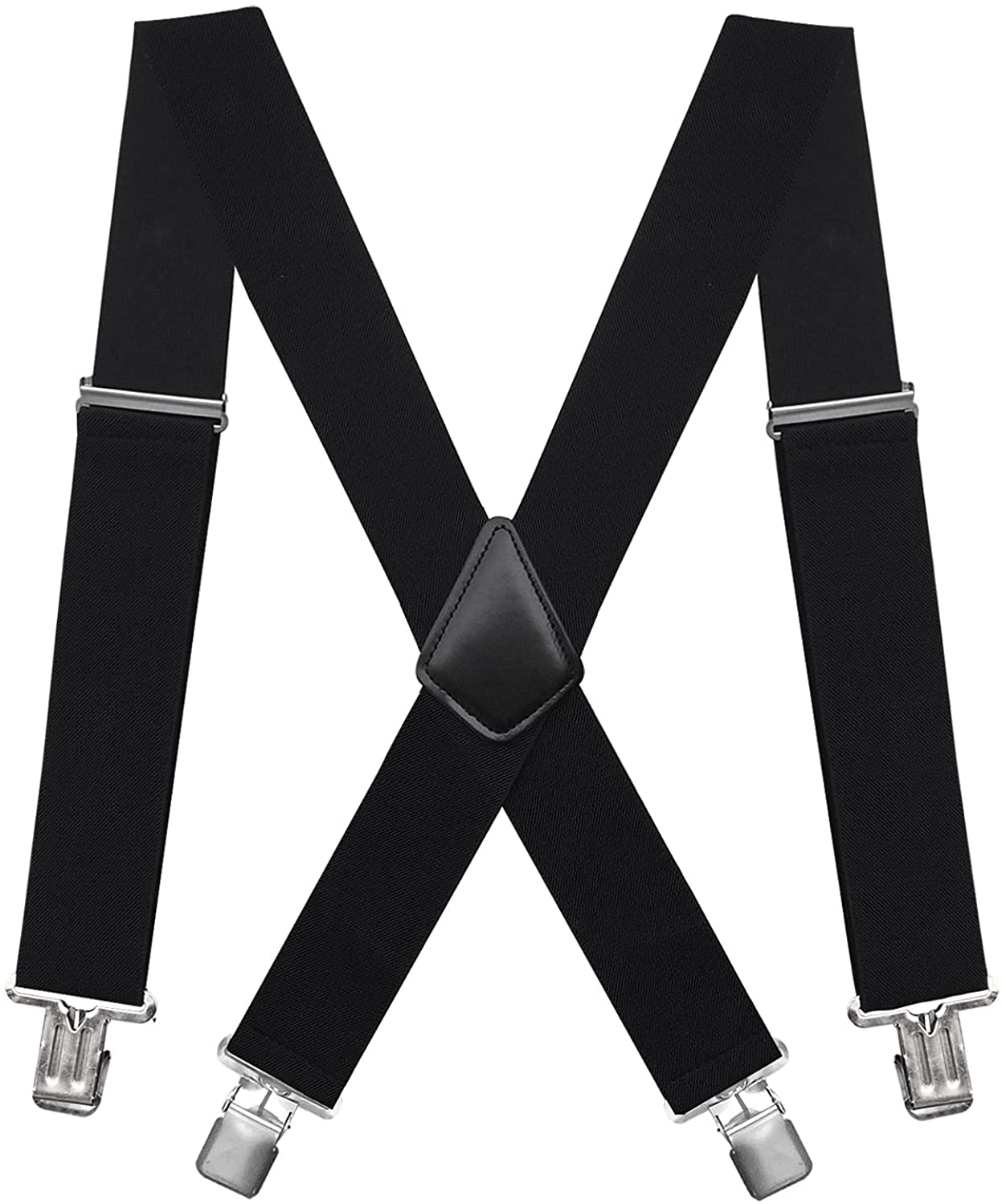 Herren Hosenträger X-Rücken Elastisch 50 mm | Verstellbar Suspenders men mit Clips Gr Einheitsgröße Schwarz
