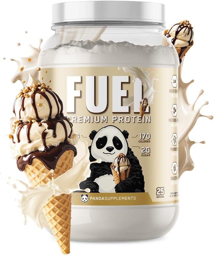 Underground Bio Labs Panda Fuel Polvo Premium de Proteína de Suero, Colágeno Hidrolizado, Caseína, Probióticos, Enzimas, Apto para Keto, Liberación