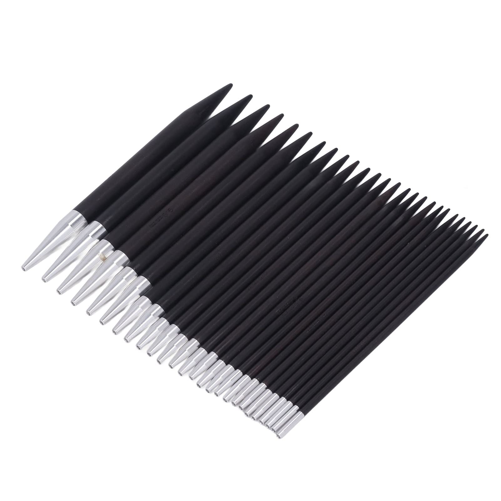 Druty Okrągłe, Wymienne Druty do Robienia na Drutach z torbą do Przechowywania Zestaw Okrągłych Drutów do Robienia na Drutach Stal Nierdzewna 3 do 10 Mm Ergonomiczny Uchwyt