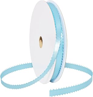 Morex Ribbon Picot Ribbons, Elegant for Wedding, Bridal, Baby Showers, 3/8" x 40 yd, Sky Blue
