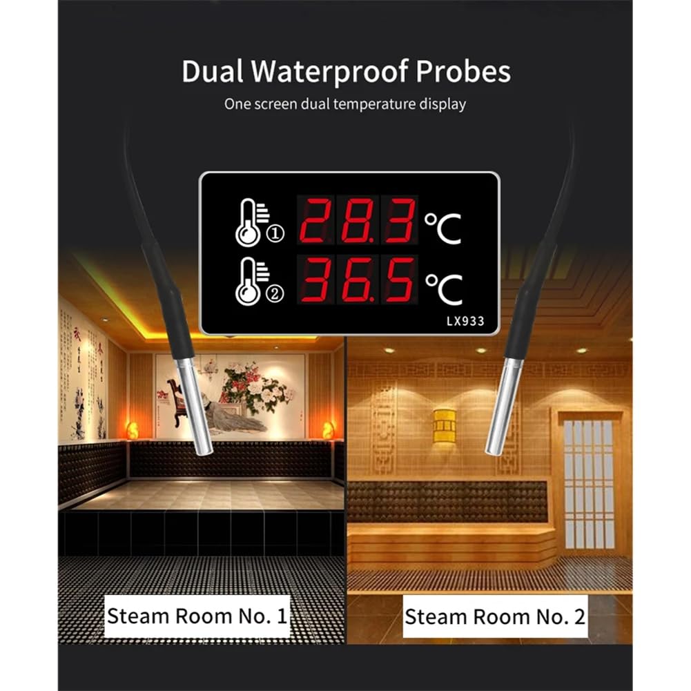 Domowy wewnętrzny termometr cyfrowy narzędzie podwójny pomiar temperatury wody basen zewnętrzny miernik sondy duży ekran