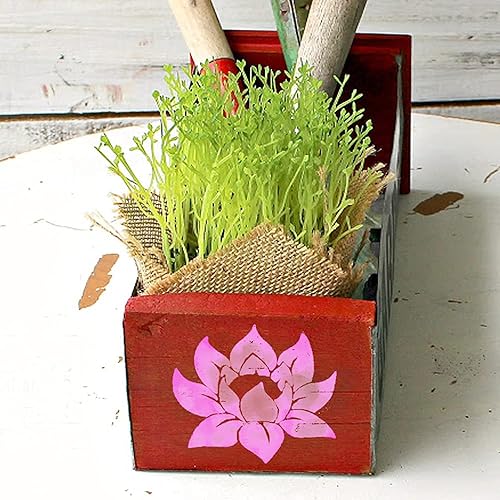 Miniatura 6 de DLY LIFESTYLE Plantilla de loto para pintar en madera, lienzo, papel, tela, paredes y muebles, plantilla de flor de loto, 6 x 6 pulgadas, plantillas