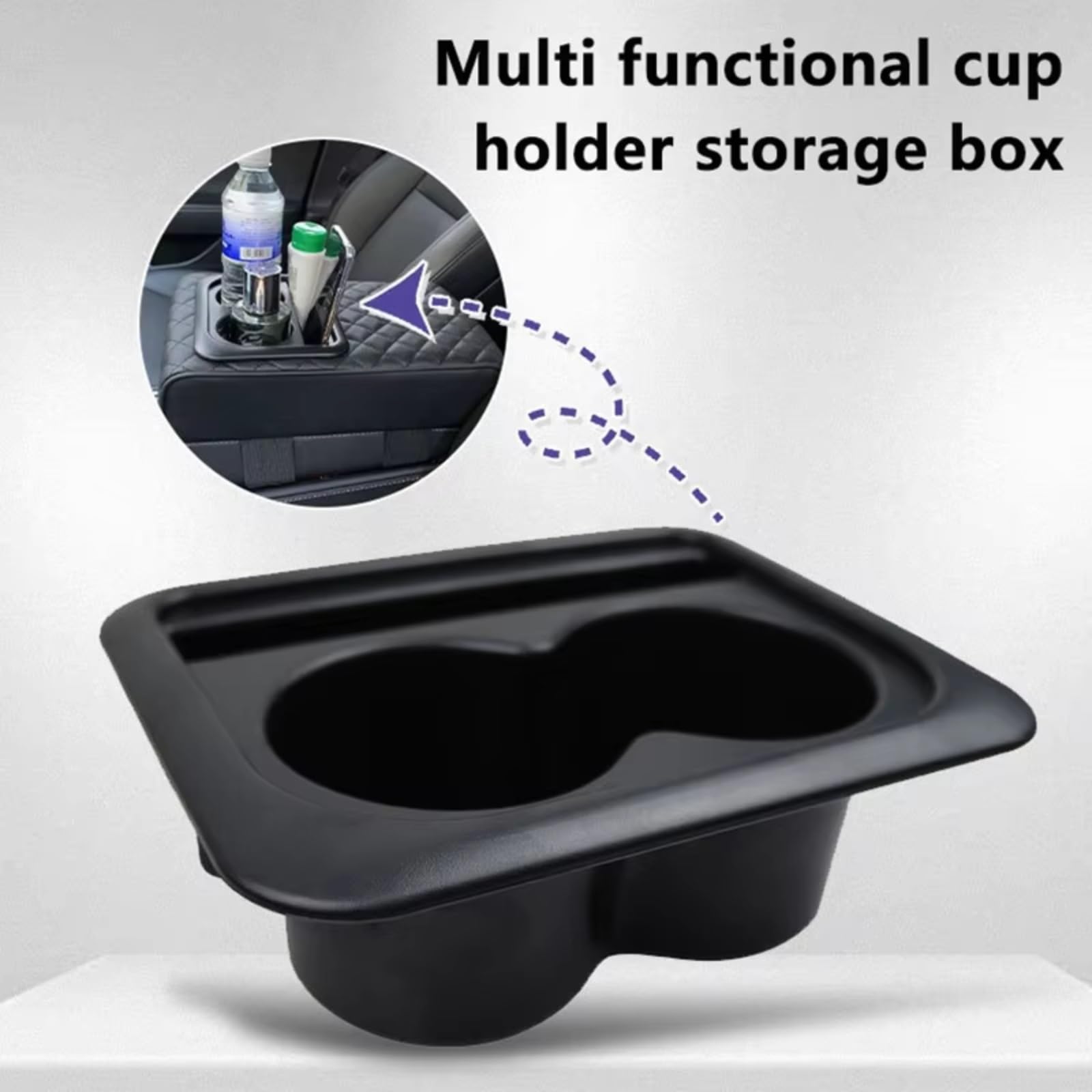 Soporte para Bebidas De Coche Portavasos Auto con Almacenamiento Teléfono