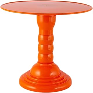 Mirandinha Store - Tall Plastic Round Orange Cake Stand for Wedding, Birthday Party, Graduation, Celebration - Cupcake Stand, Cake Holder, Candy Display, Dessert Tray 4 Heights Adjustable
