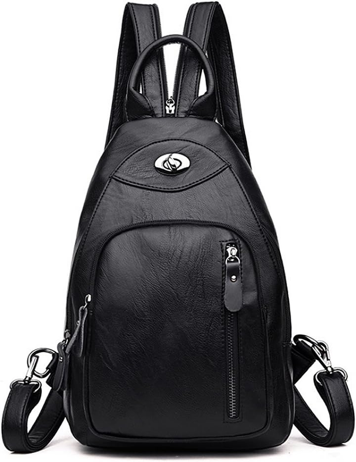 (JACVAAP) Women's shoulder breast bag mouton leather 3WAY waterproof natural leather cute girls large capacity bag easy to fit fashion bag light weight commuter school