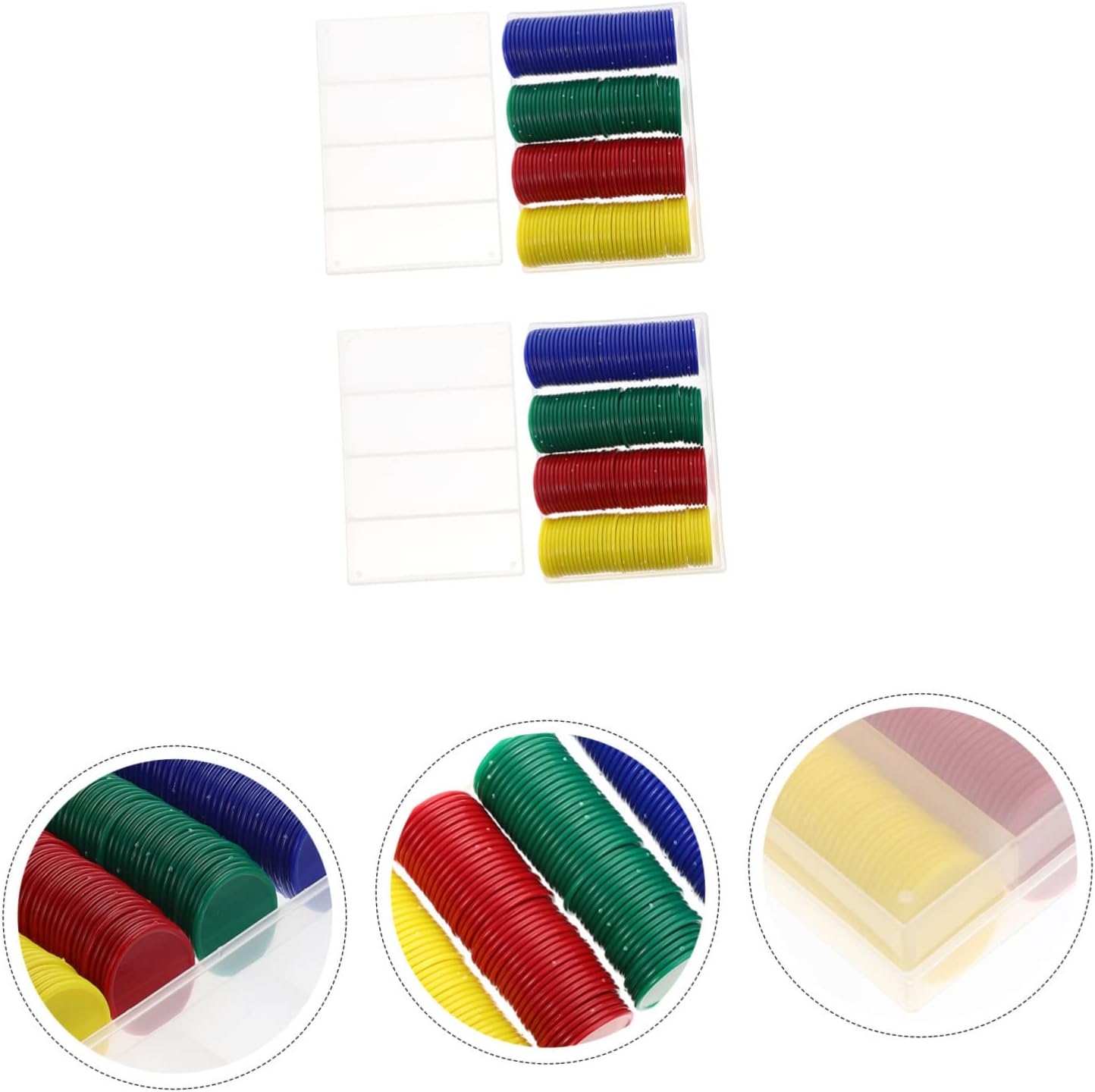 320pcs Blank Counting Chips Plastic Poker Chips Poker Case Smooth Surface Material