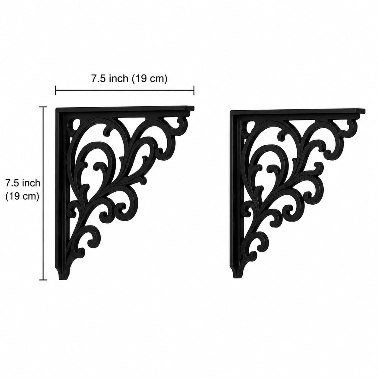 Wall Shelf Brackets - 2 Pack, Metal L-Angle -5