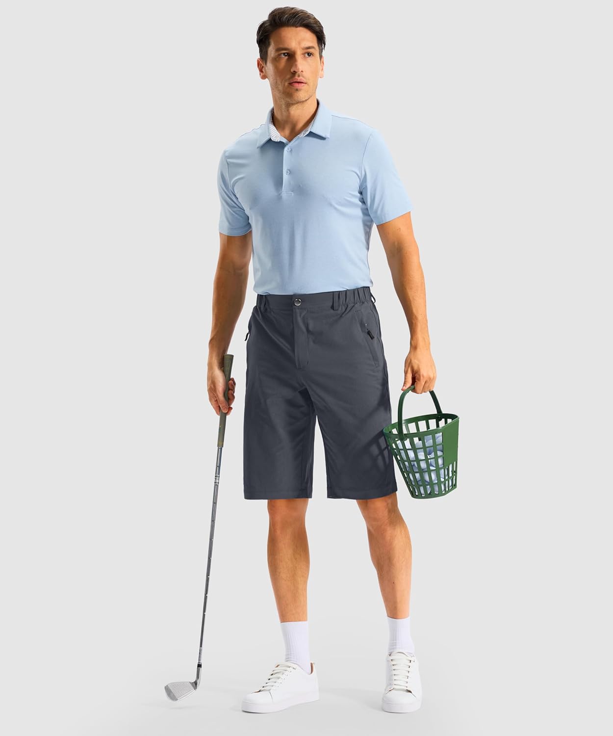 G GRADUAL Men's Shorts 11" Lightweight Casual Golf Shorts for Men Hiking Work Outdoor Stretch Quick-Dry with 3 Zipper Pockets - Image 6