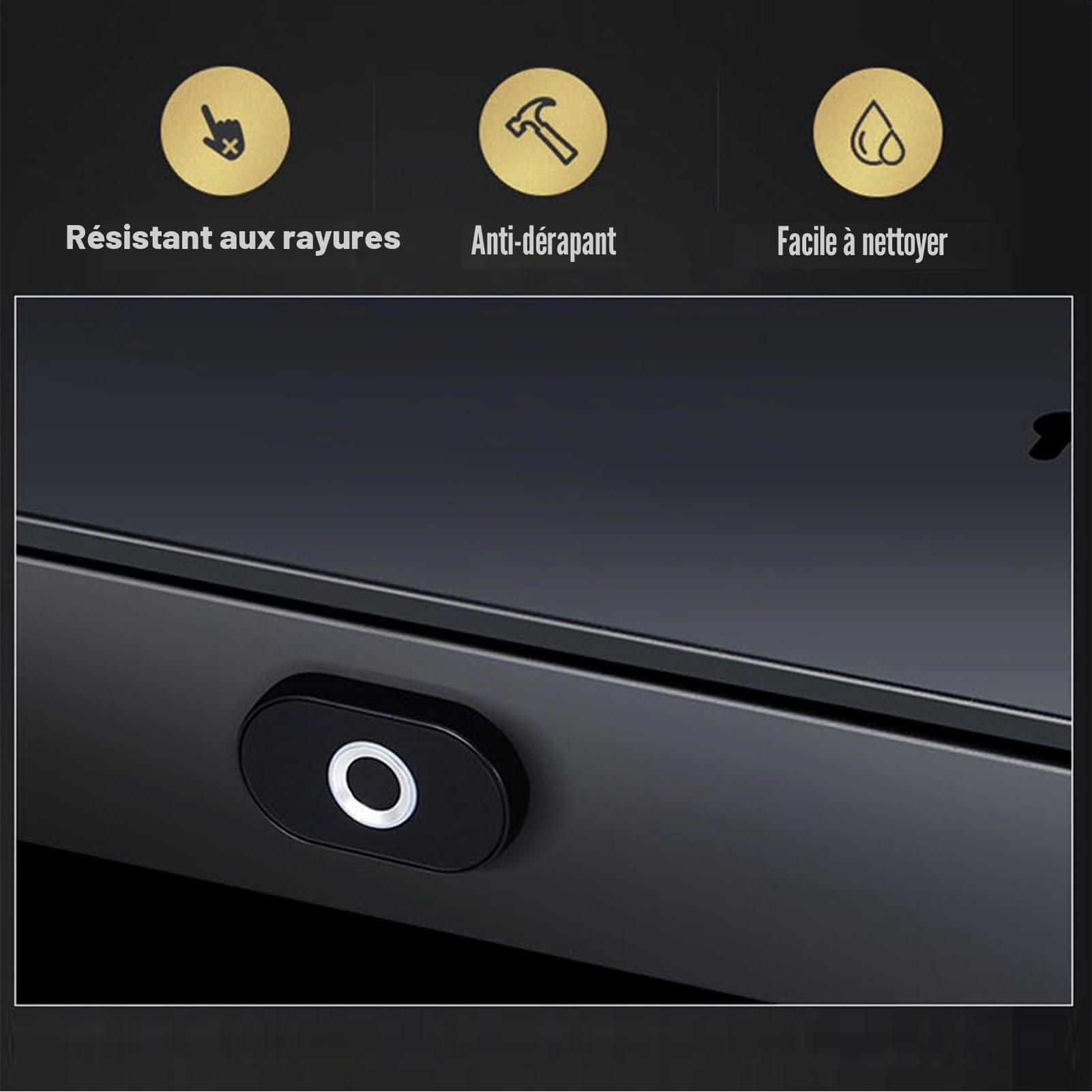 Coffre-fort à Empreintes Digitales, Coffre-fort Intelligent Portable avec Rail Coulissant à Bille en Acier Silencieux pour Hôtel de Bureau à Domicile, Boulon de Verrouillage en