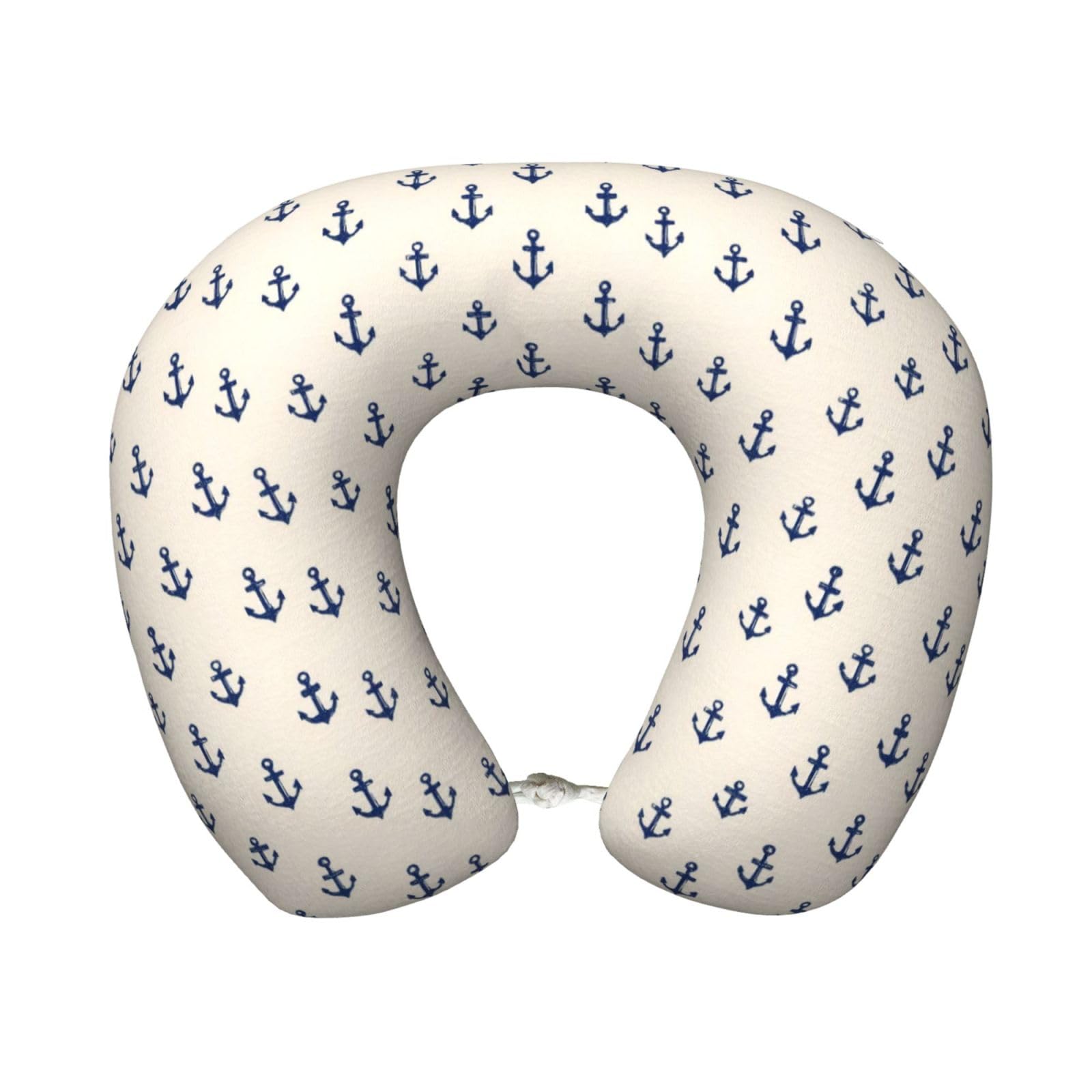 peiyeety Nautical Themed Simple Anchors Print Travel Pillow Memory Foam, Portable Neck Pillow for Airplane, Car and Office