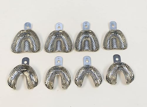 Bandeja de impresión perforada de acero inoxidable Edentulous 8/Set