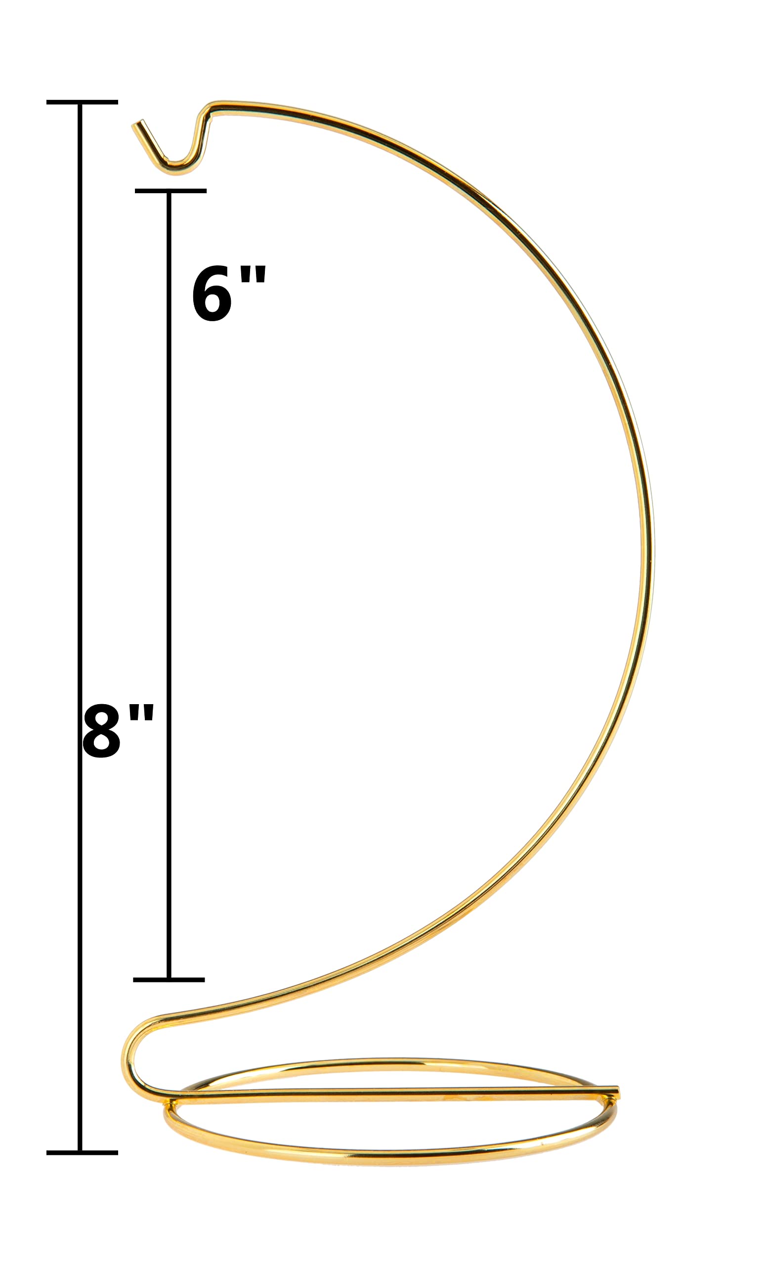 12 Pack Gold Ornament Display Stands - 8 Inch Tall Curved Hooks For Christmas, Suncatchers, Terrariums