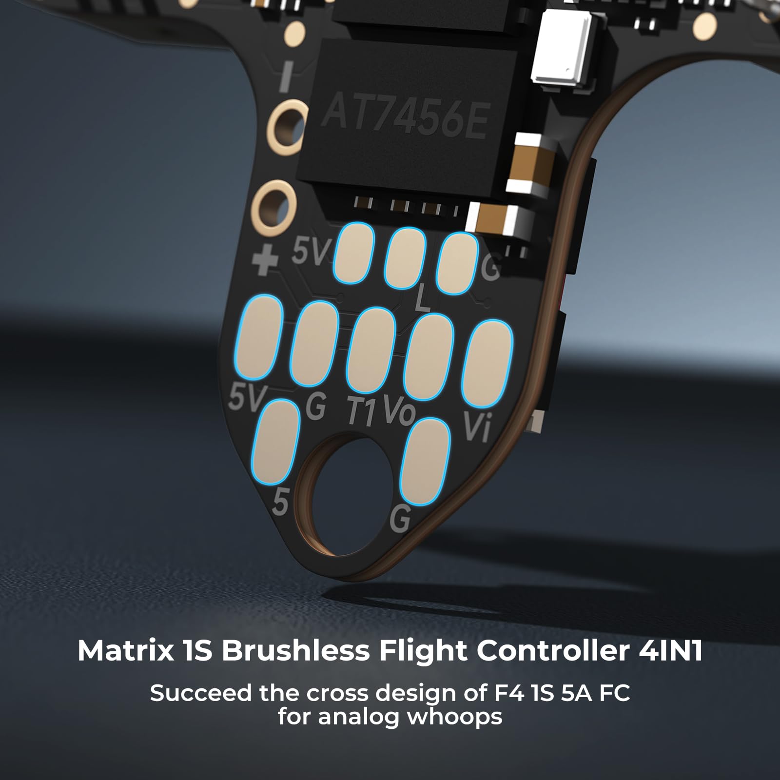 BETAFPV Matrix 1S G4 4IN1 1S Brushless FC 12A ESC ELRS for DIY Flexibility | Equipped with Built-in OSD for Analog Mastery, 5V 3A BEC, High-Capacity 16MB Blackbox & Soldering Pads for External VTX