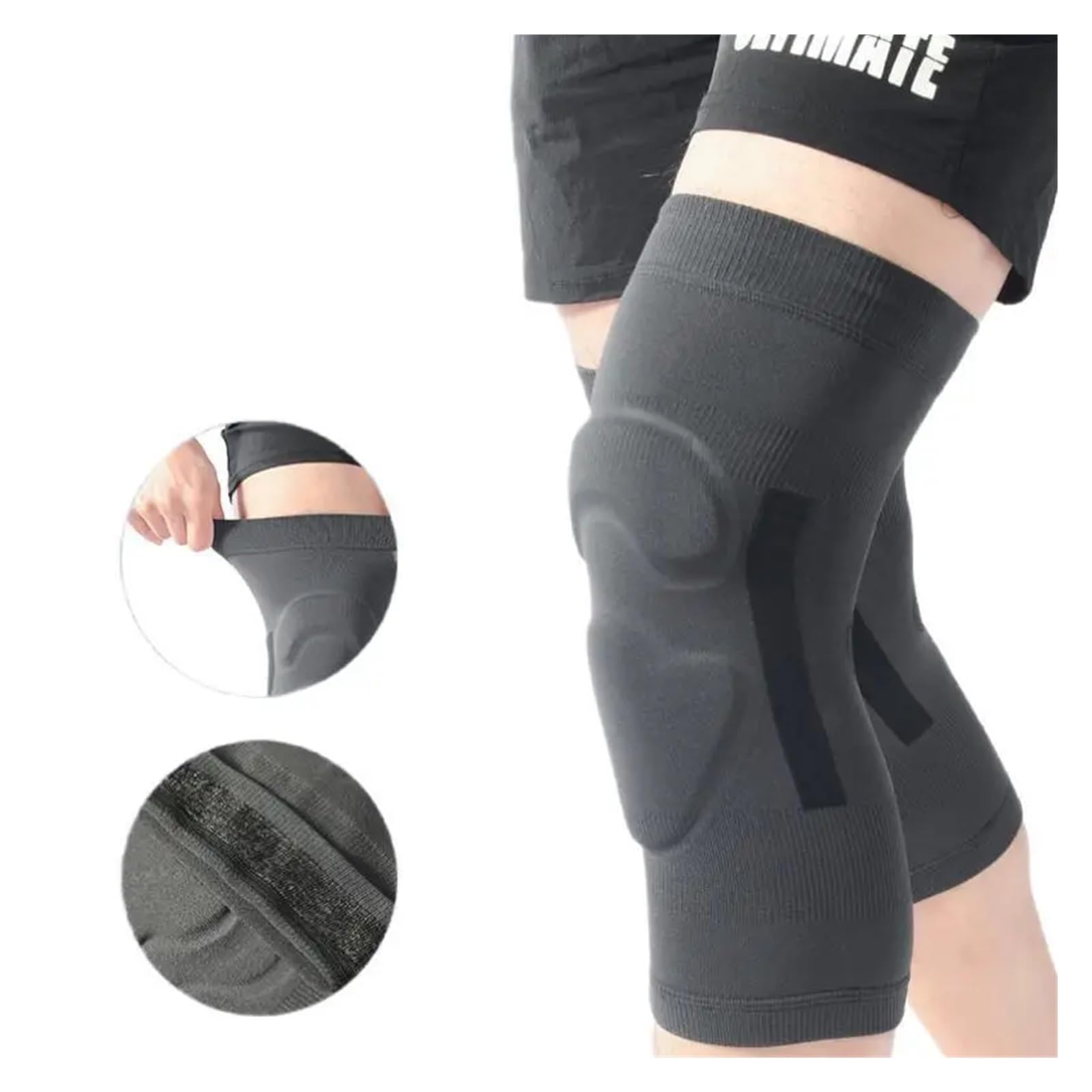 GenouillèRe Sport 1Pair Knee Pads Padded Crashproof Leg Compression Sleeve Knee Support Brace Football Volleyball Basketball Gym Sport Kneepad pour Hommes Et Femmes(Black,M)