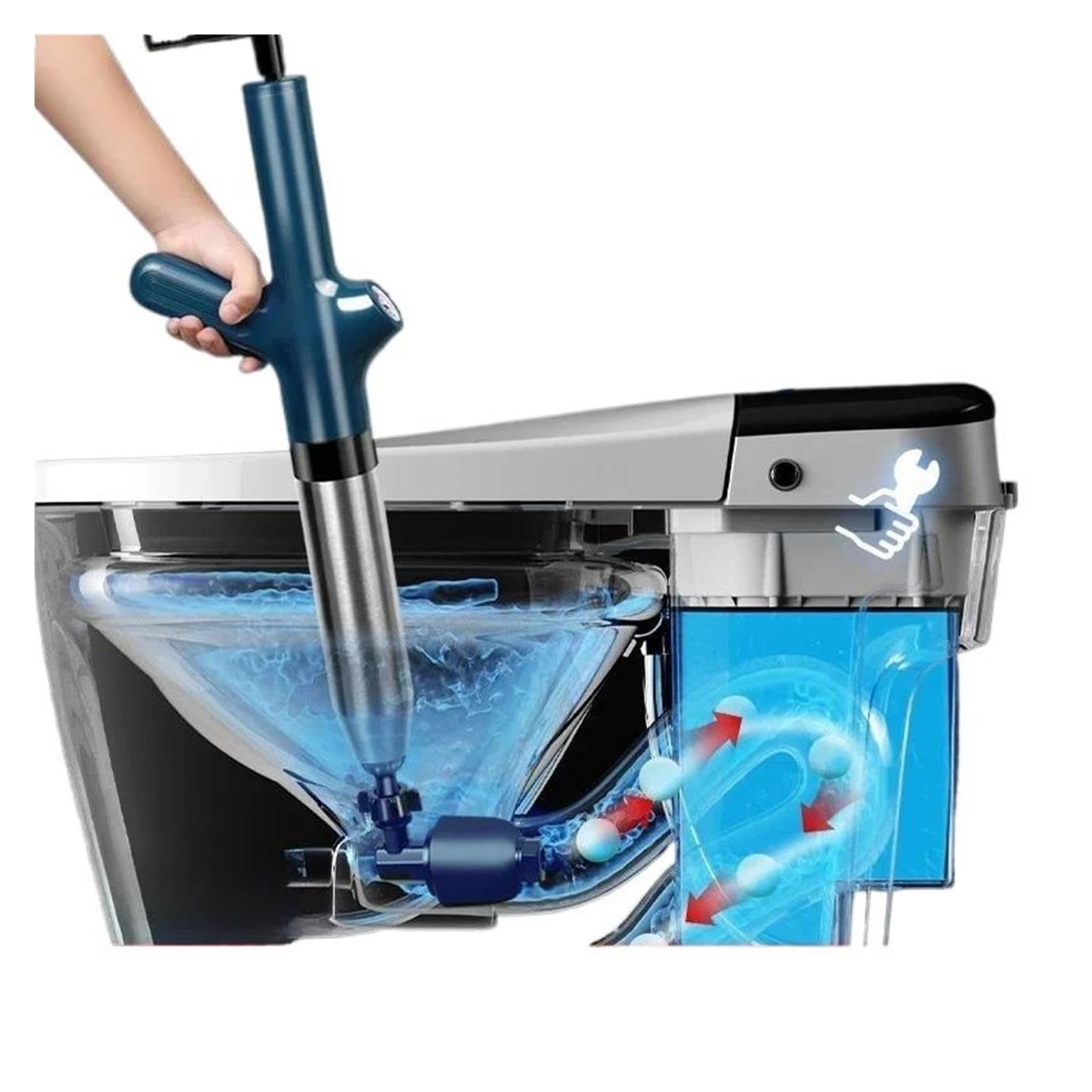 Blaster for drenaggio dell'aria ad alta pressione | Strumenti for rimuovere gli intasamenti dello scarico della fogna del lavandino del bagno(Black)