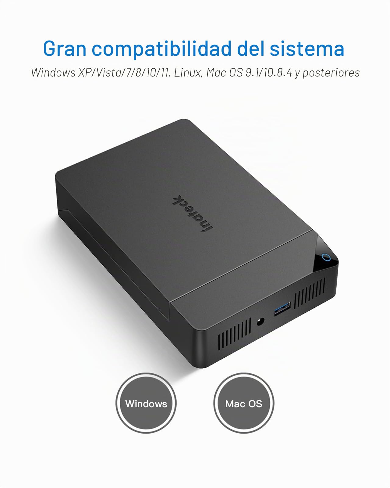 Inateck Caja Disco Duro 3.5 USB 3.0",Carcasa Disco Duro USB 3.0 a SATA Caja para 2.5"/3.5" HDD SSD, Soporta UASP con 12V/2A Adaptador Corriente Herramienta Libre
