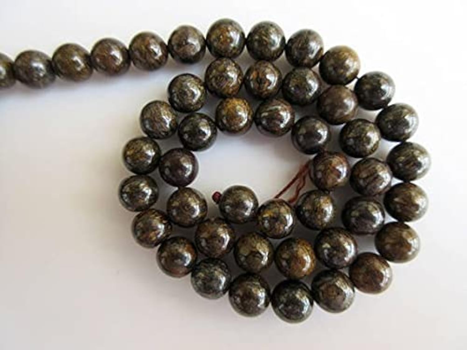 Perles jaspe café de qualité supérieure avec grand trou de 1mm pour bijoux en pierre fine