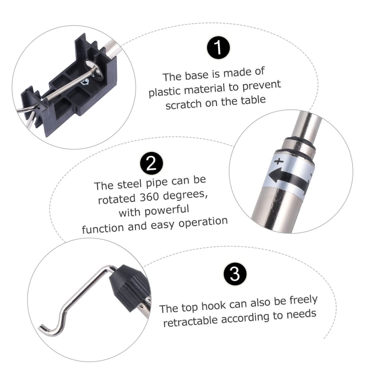 OSALADI 1 Set Workbench Hook Stand for Electric Electric Support Retractable Bracket Tabletop Stand Electric Rack Desktop Stand