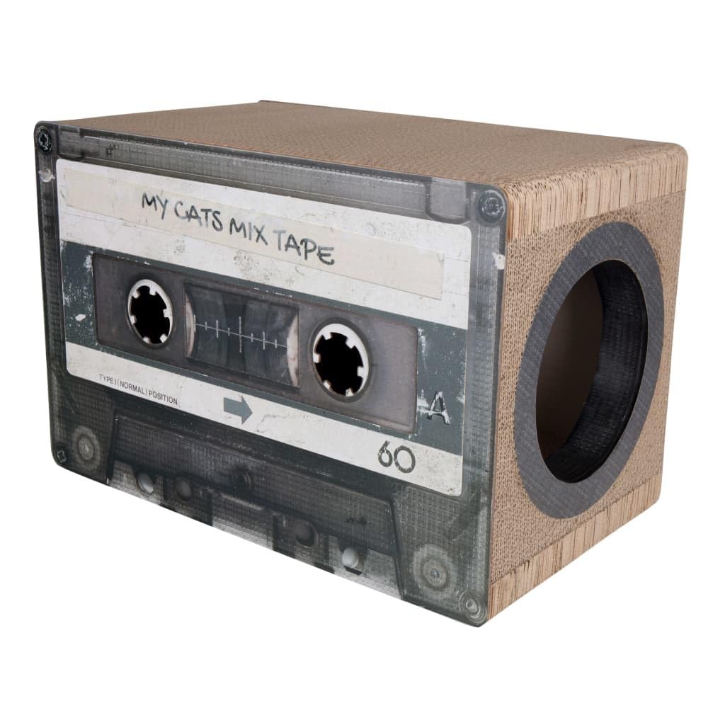 District 70 Mixtape Cardboard Cat Scratcher, Large (54 x 31 x 35 cm), Black