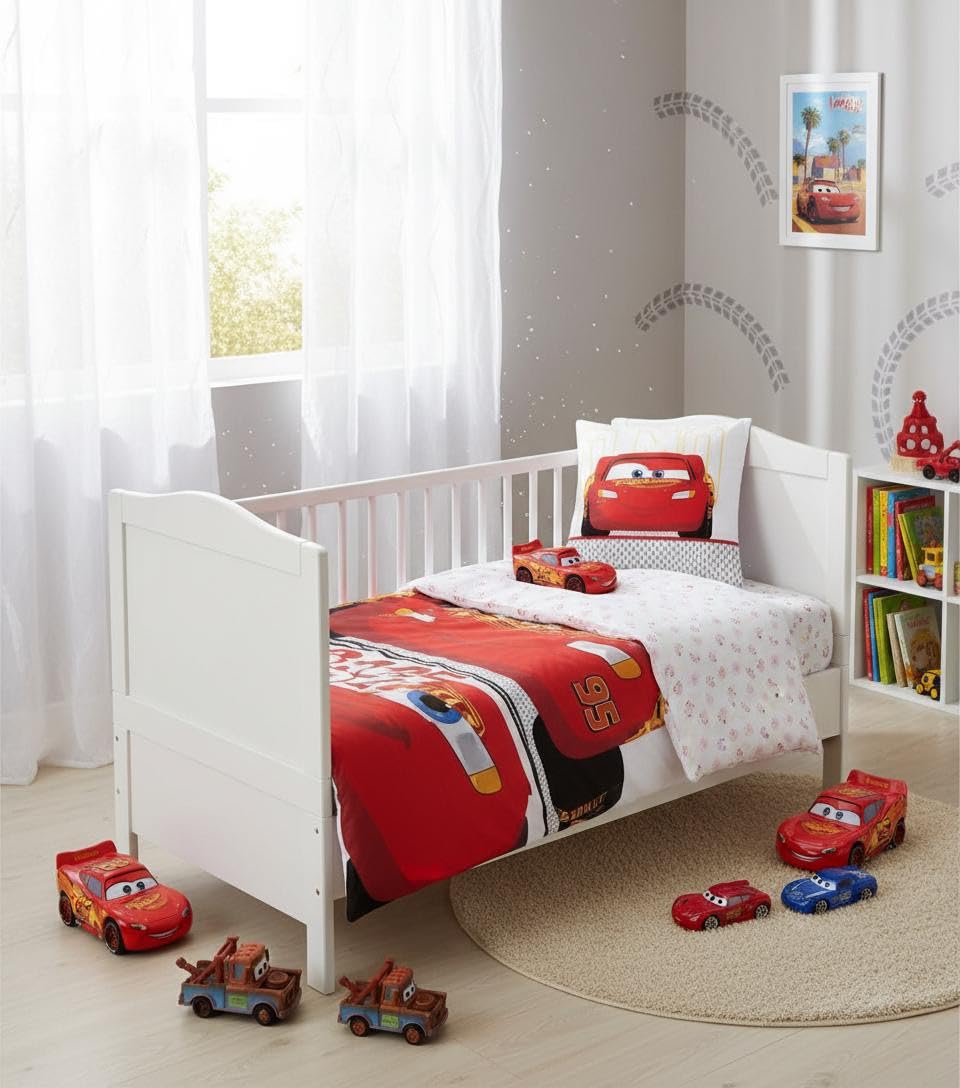 BrandMac McQueen Cars Cot Size Bedding Set, Cot Bed - Image 3