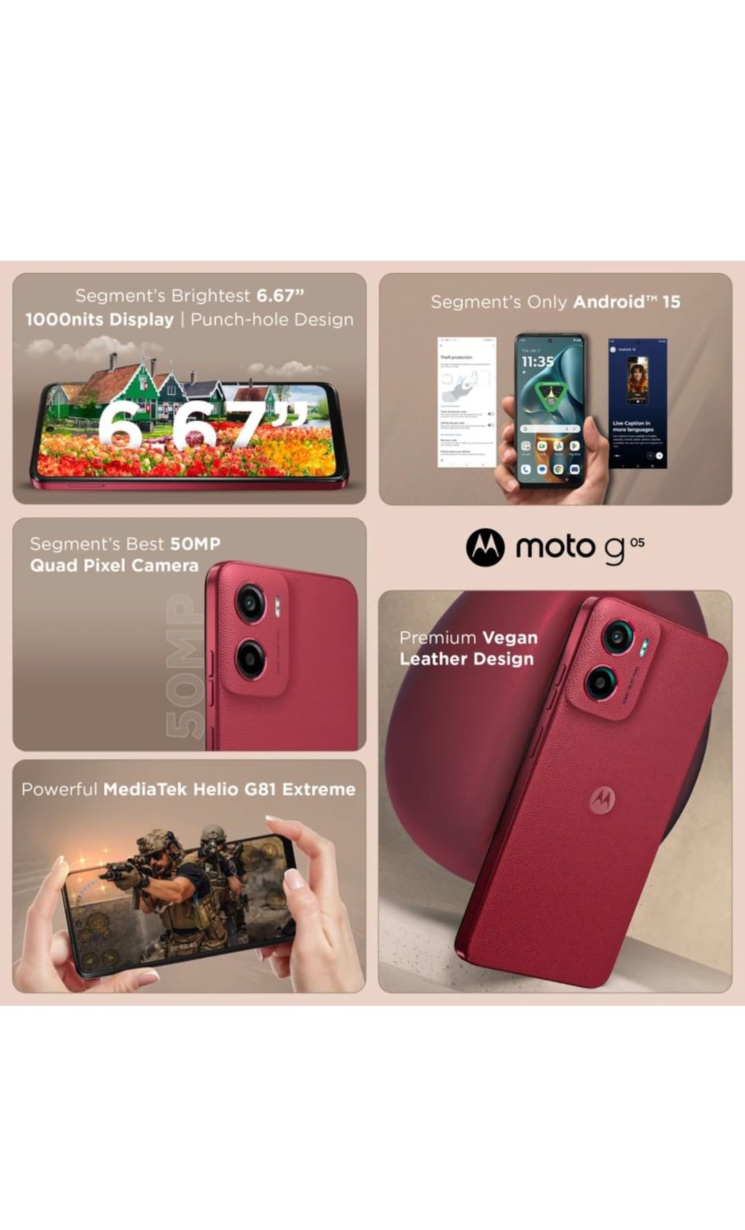 Motorola G05 4G Smartphone