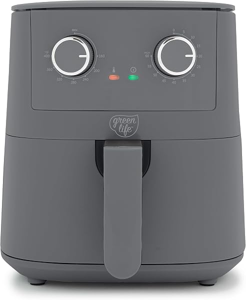 GreenLife 4.5QT Mechanical Air Fryer, Graphite