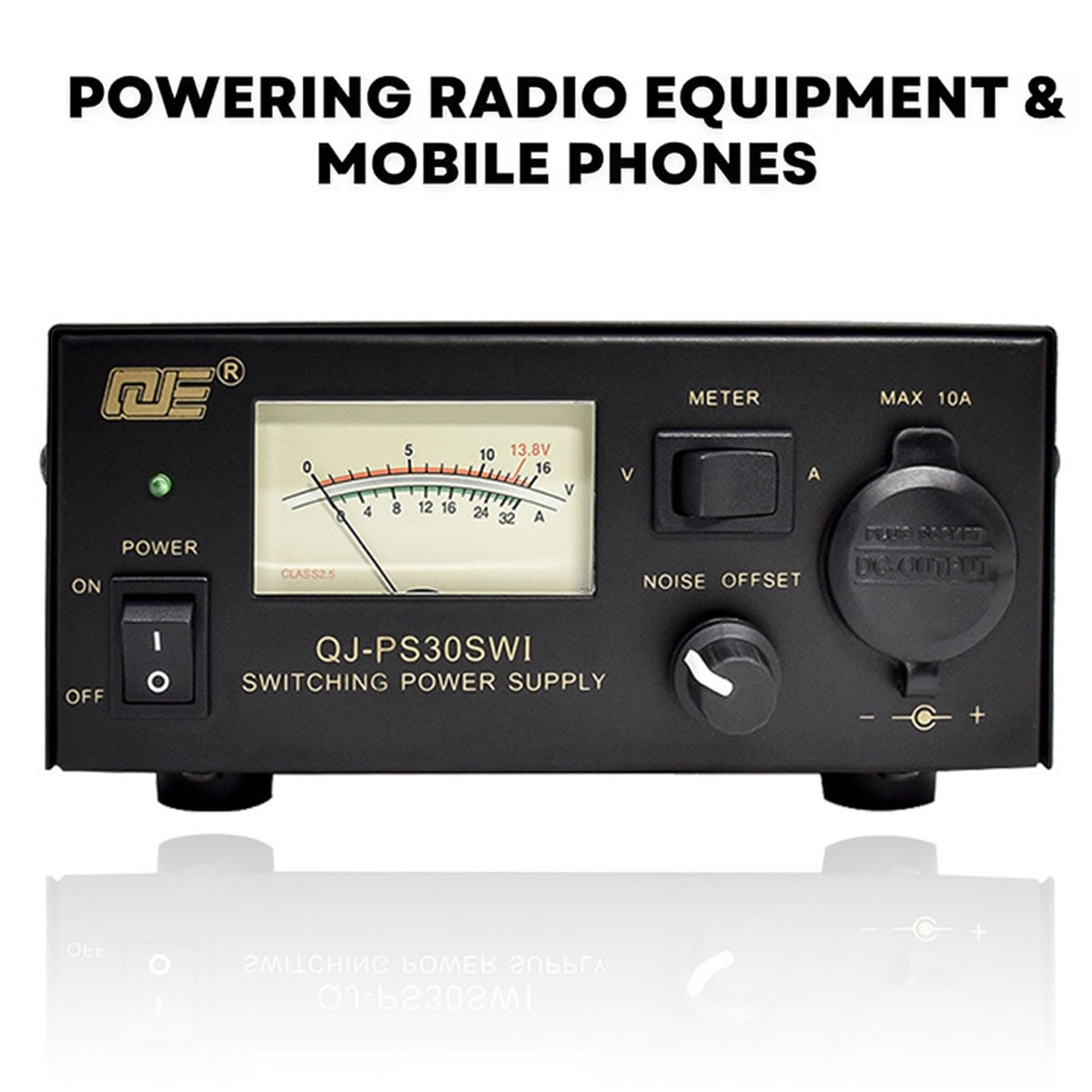 Alimentation de Table 13,8 V 30 A, Alimentation à découpage régulée pour Radio Amateur, Compteur analogique rétro avec rétroéclairage, Contrôle du décalage du Bruit