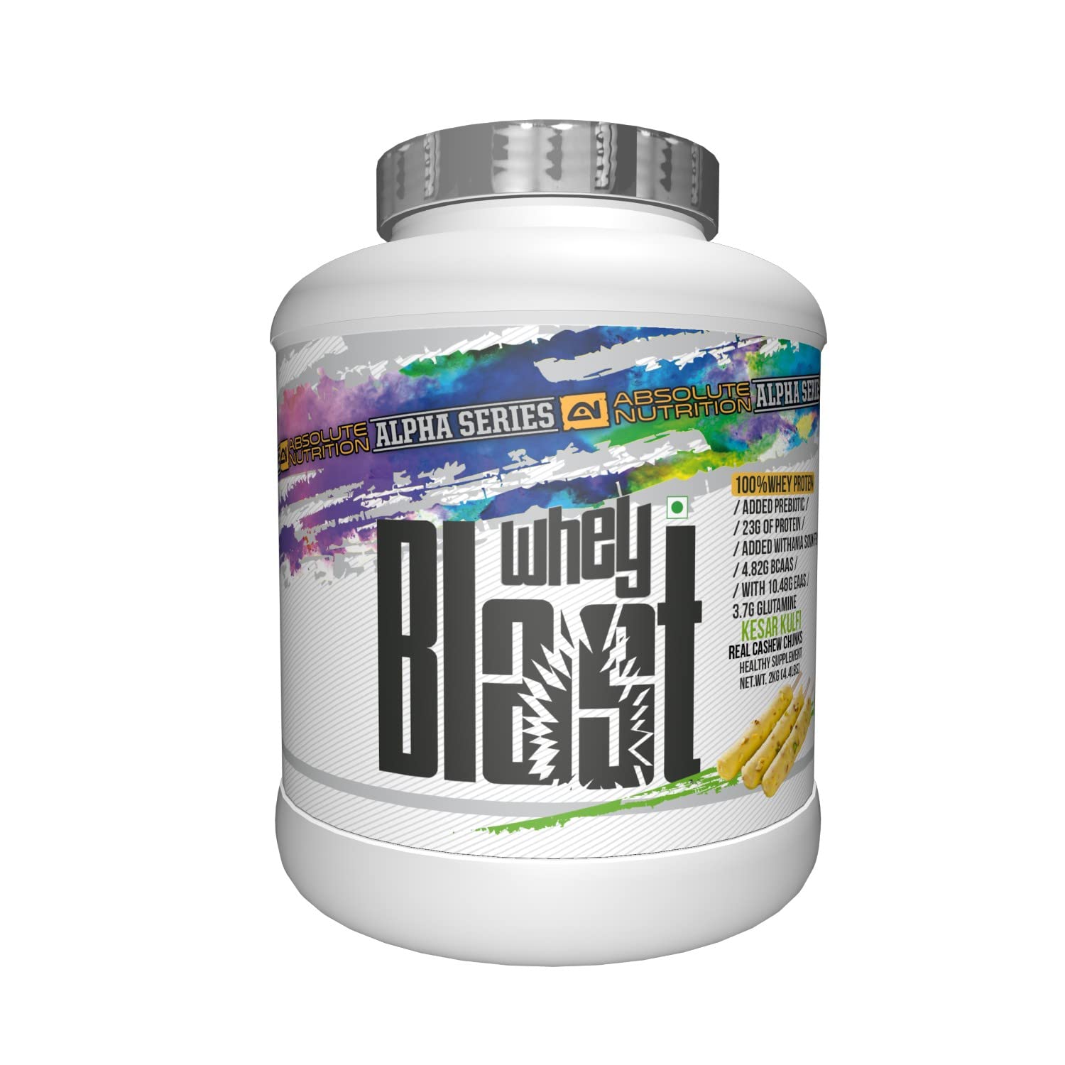 Absolute Nutrition’s Alpha Whey Blast Protein 2 KG (Kesar Kulfi) |100% Whey Protein, 23g protein Per serving, Muscle Recovery, Gluten Free, Zero Sugar, International Whey-image-28
