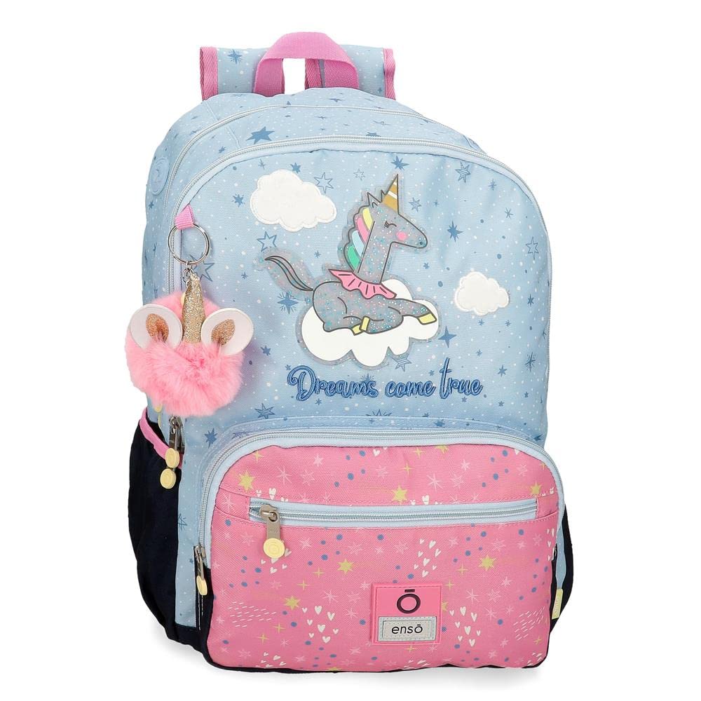 Enso Dreams come true Mochila Escolar Doble Compartimento Adaptable a Carro Multicolor 32x44x17 cms Poliéster