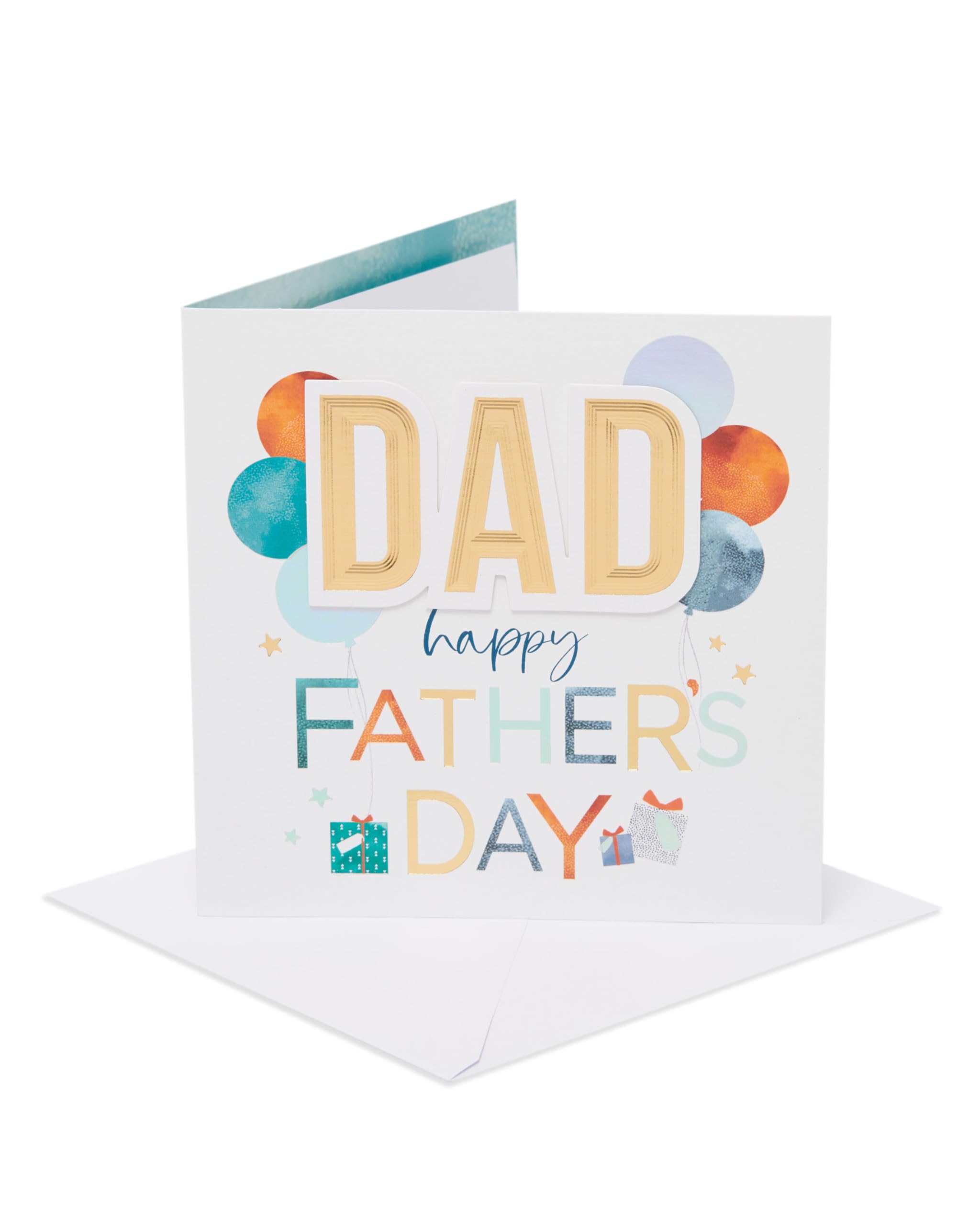 UK Greetings Father's Day Card for Dad - Balloons & Gifts Design
