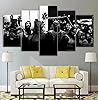 TTianm 5 Panel Canvas Wall Art，Black and White Hip Hop Rap Legend，Artwork Wall Decor Home Picture for Bedroom Living Room Paintings Posters Framed #1