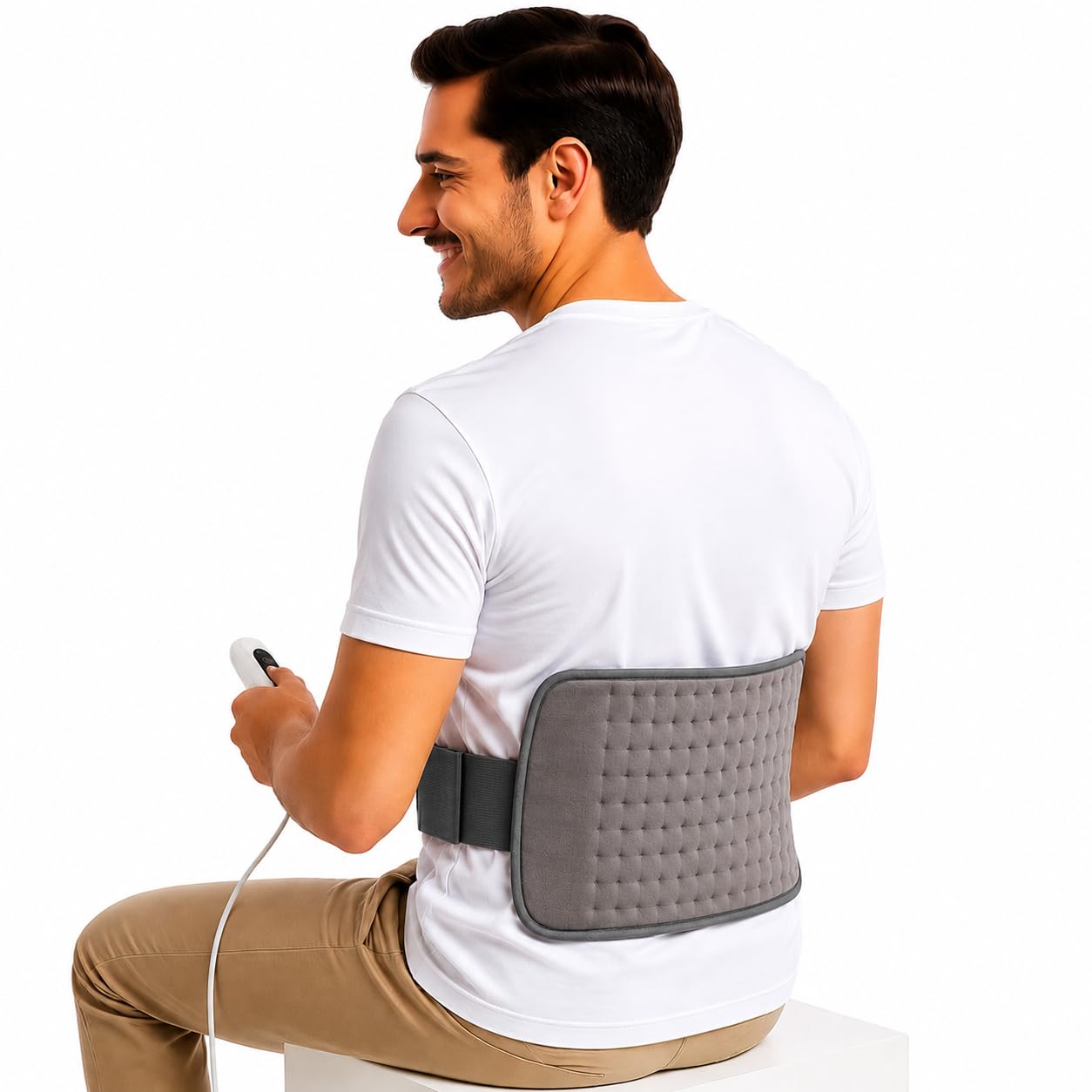 Quills premium Electric Heating Pad for Pain Relief (40cm x 25cm) soft velvet Heat Pad for Back, Neck, Shoulder, Knee & Cramps – Adjustable Temperature Heat belt for Safe & Effective Pain Relief. One year product support.
