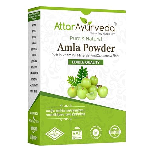 Pure Amla Powder para cabello y piel, polvo herbario 100% natural, apoya el crecimiento del cabello y el cuidado del cuero cabelludo, ayuda a
