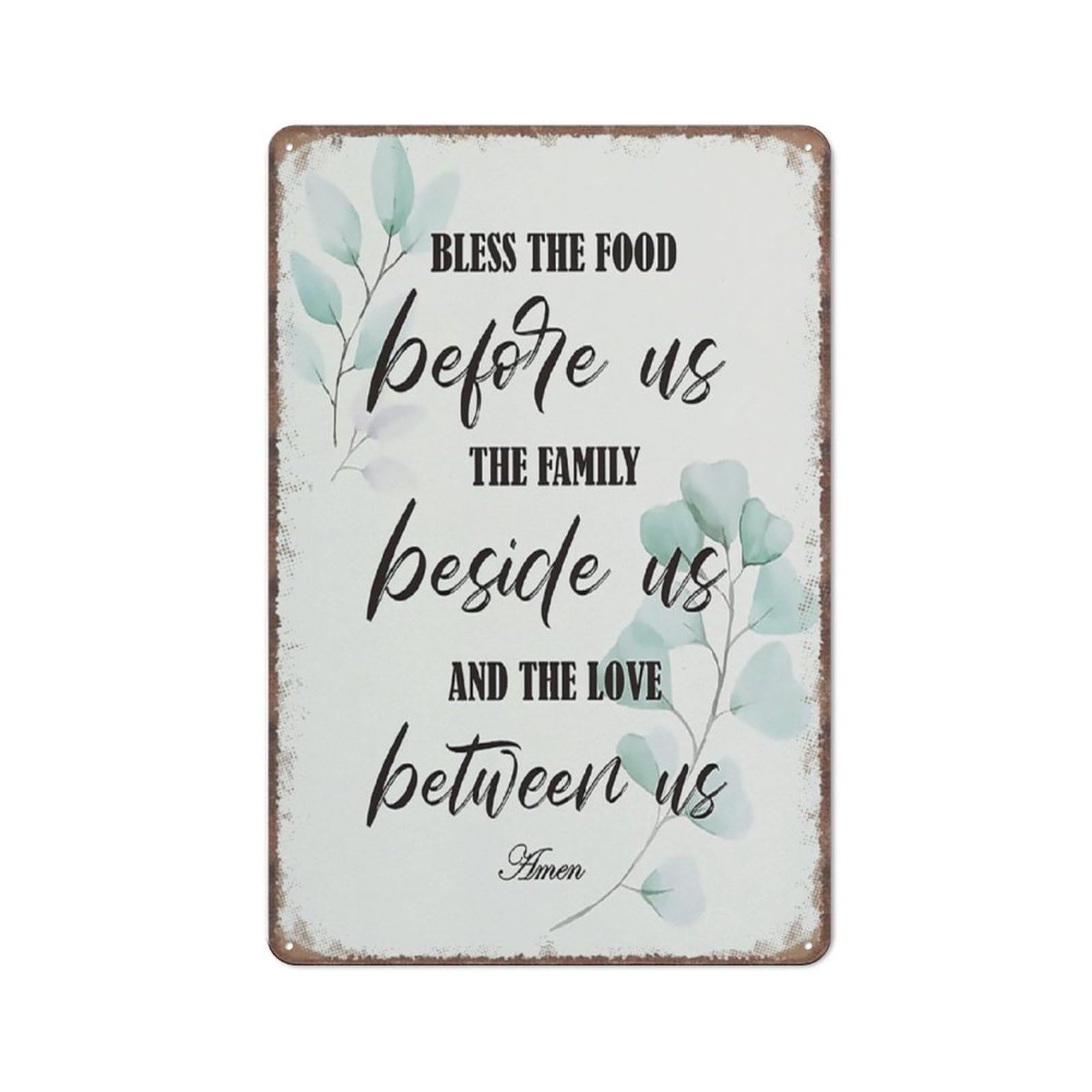 Cute God Bless The Food Before Us Poster Decor Lord Bless This Food Sign Metal Sign Plaque Poster 8×12 Inch