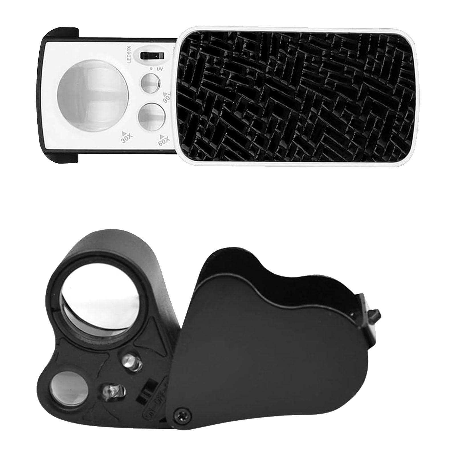 2Pcs Portable Jewelry Magnifyings Tools Set Professional Magnifier for Gemstones Inspection Pocket Size Jewelers Loupe Portable Loupe