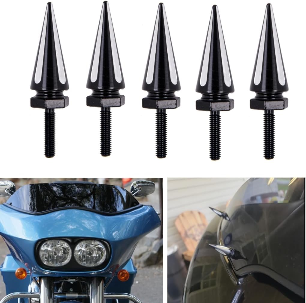 Windshield Bolts Motorcycle Fairing Spike Bolts Windscreen Screws Well Nut & Screw Kit Compatible with Harley Road Glide Windshield, SAE, Not Metric, 1/4" Longer Than OEM